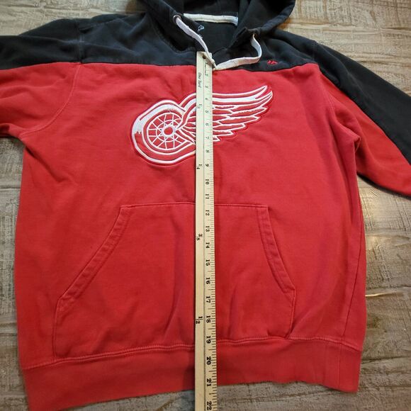 Majestic NHL Red Wings Stitched Hockey Hoodie Pullover Sweatshirt Mens Medium - Picture 6 of 8